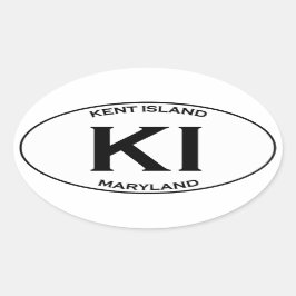 KI - Kent Island Maryland Ovalt Klistermärke