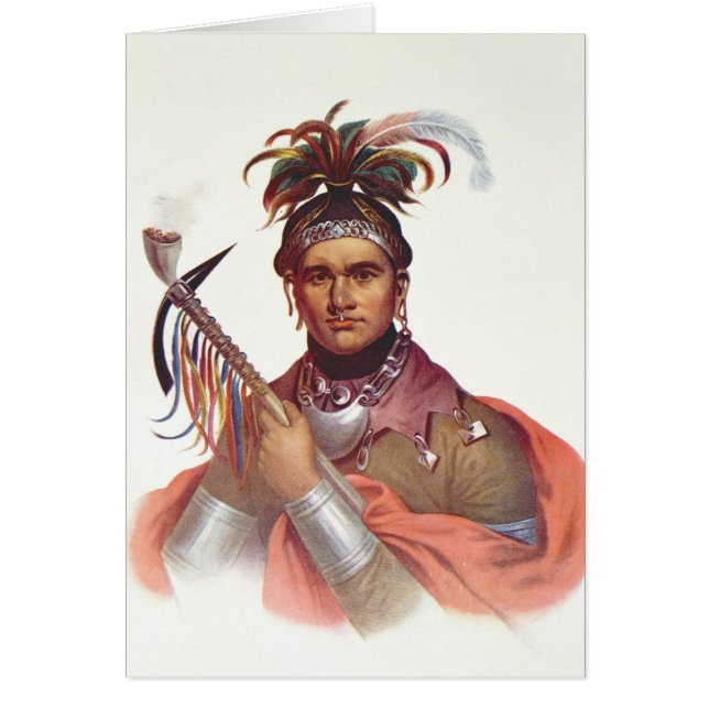 Ki-På-Twog-Ky eller "Complanter", en Senecachef Hälsningskort (Framsidan)