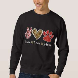 Ki Peace Kärlek Rädding Anta Hund Cat Lover Costum Lång Ärmad Tröja