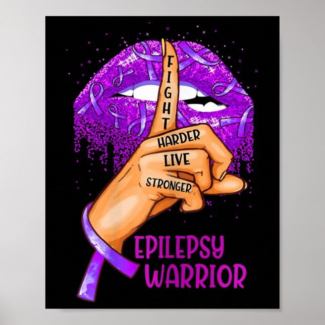 Ki stöd epilepsimedvetenhet kostym läppar band poster (Framsidan)