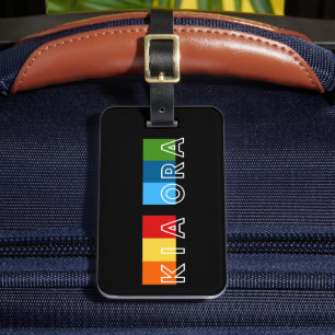 Kia Ora Bright Colorful Friendly NZ Hälsning Bagagebricka