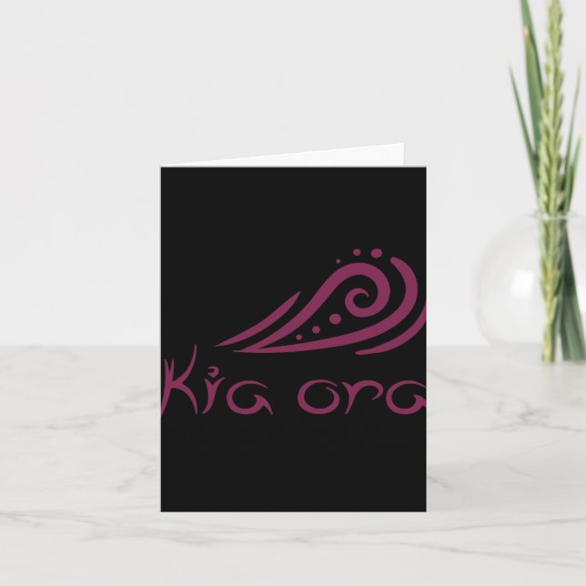 Kia Ora Hello Wave In Maori New Zealand Lynesian  Kort (Framsida)
