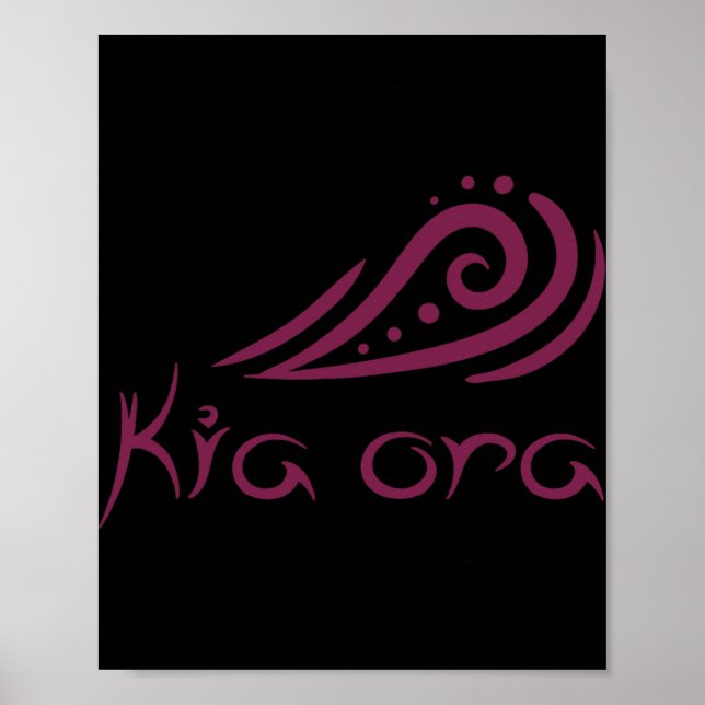 Kia Ora Hello Wave In Maori New Zealand Lynesian  Poster (Framsidan)