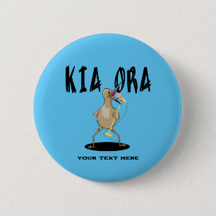 Kia ora Kiwi Maori Hälsning Knapp