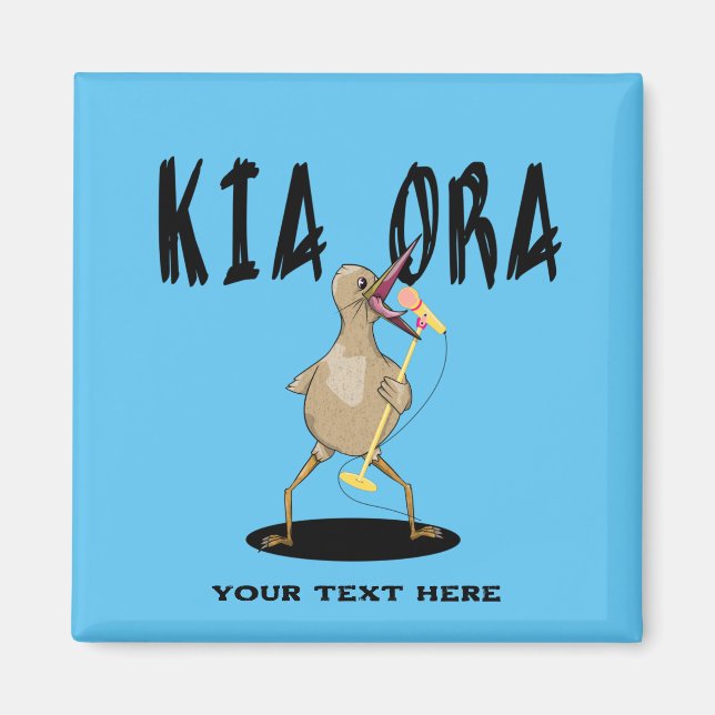 Kia ora Kiwi Maori Hälsning Magnet (Framsidan)