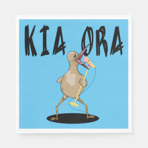 Kia ora Kiwi Maori Hälsning Pappersservett