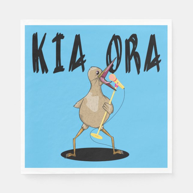 Kia ora Kiwi Maori Hälsning Pappersservett (Framsidan)