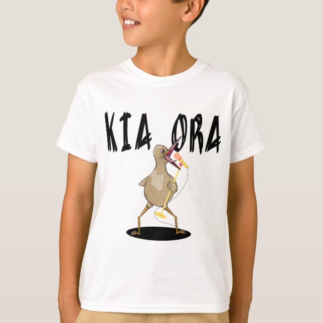 Kia Ora Kiwi T Shirt (Framsida)