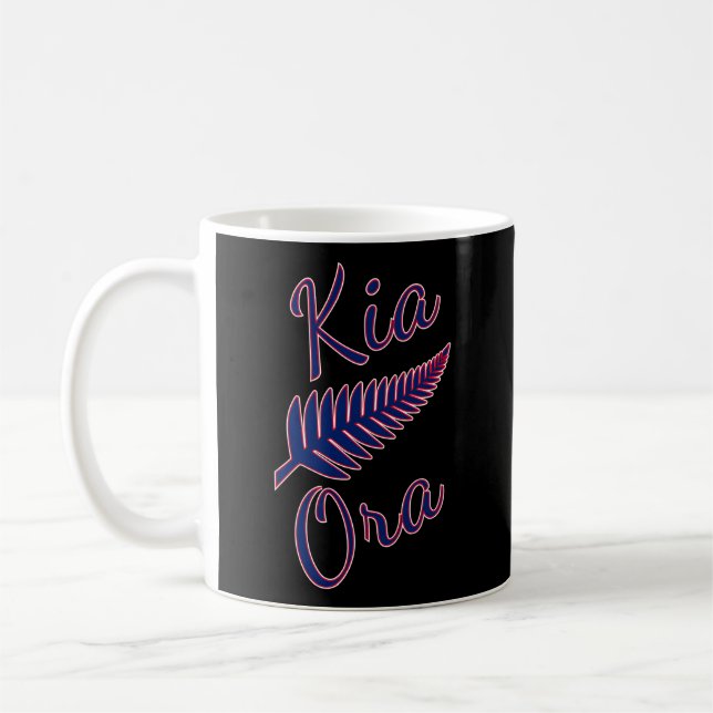 Kia Ora Maori Hälsning Nya Zeelands Pride Silver F Kaffemugg (Vänster)