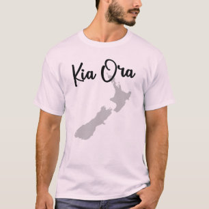 Kia Ora - Nya Zeeland Karta T Shirt