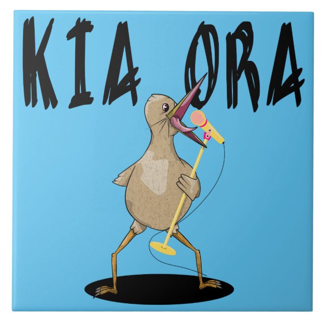 Kia ora Nya Zeeland Maori Language Kakelplatta (Framsidan)