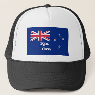 Kia Ora och New Zealand Flagga mode / Nya Zeeland Keps