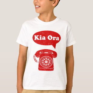 Kia Ora Te Reo Maori Language Retro Telefon T Shirt