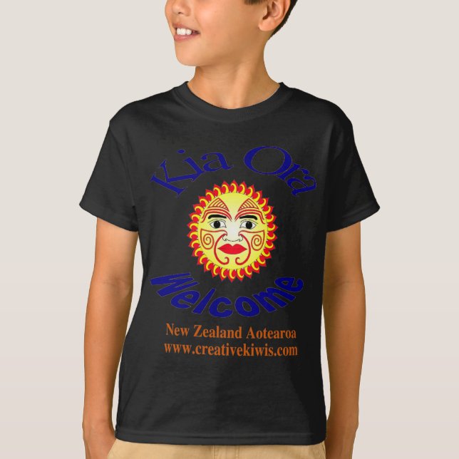 Kia Ora, välkomnande Tee Shirt (Framsida)