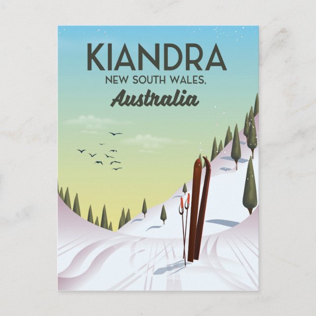 Kiandra New South Wales Australia Ski Vykort (Framsida)
