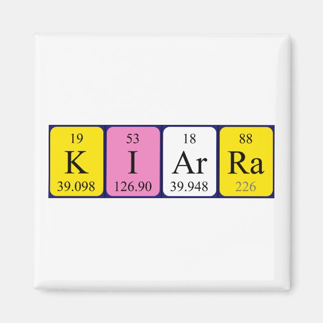 Kiarra Periodisk bord namn magnet (Framsidan)