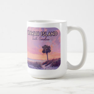 Kiawah Island South Carolina Beach Handflatan Träd Kaffemugg