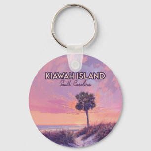 Kiawah Island South Carolina Beach Handflatan Träd Nyckelring