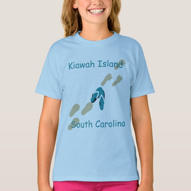 Kiawah Island, South Carolina Flip-Flops Girls' Tee (Framsida)