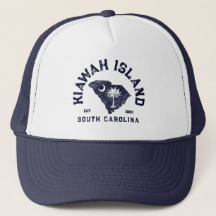 Kiawah Island South Carolina Navy Karta Flagga Keps