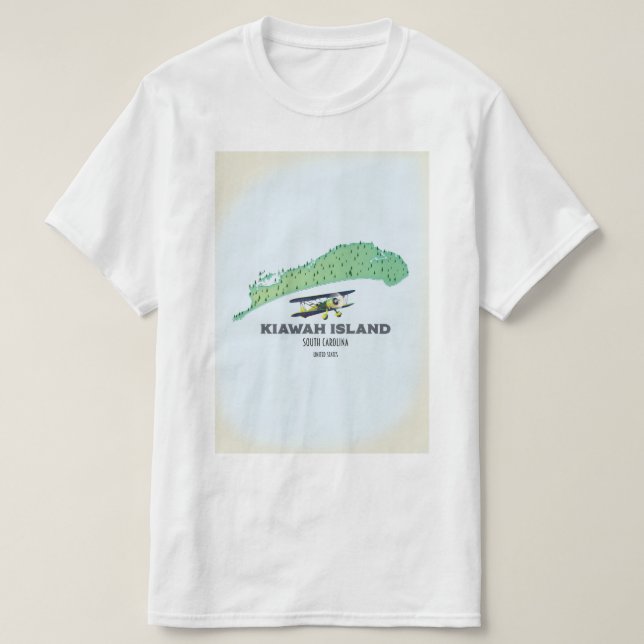Kiawah Island South Carolina USA karta T Shirt (Design framsida)