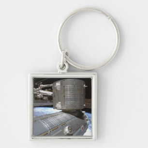 Kibo Japansk trycksatt modul 2 Fyrkantig Silverfärgad Nyckelring