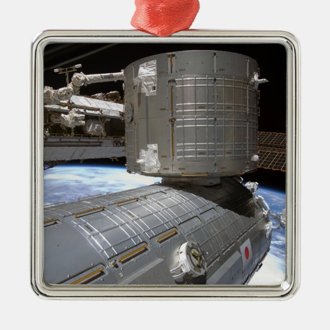 Kibo Japansk trycksatt modul 2 Julgransprydnad Metall (Framsidan)