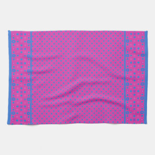 Kichen Towel, Magenta: Bright Blue Dots Kökshandduk