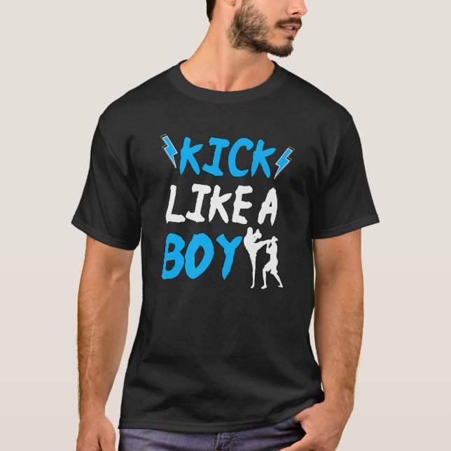 Kick as a Gril Manar Kickboxing T Shirt (Framsida)