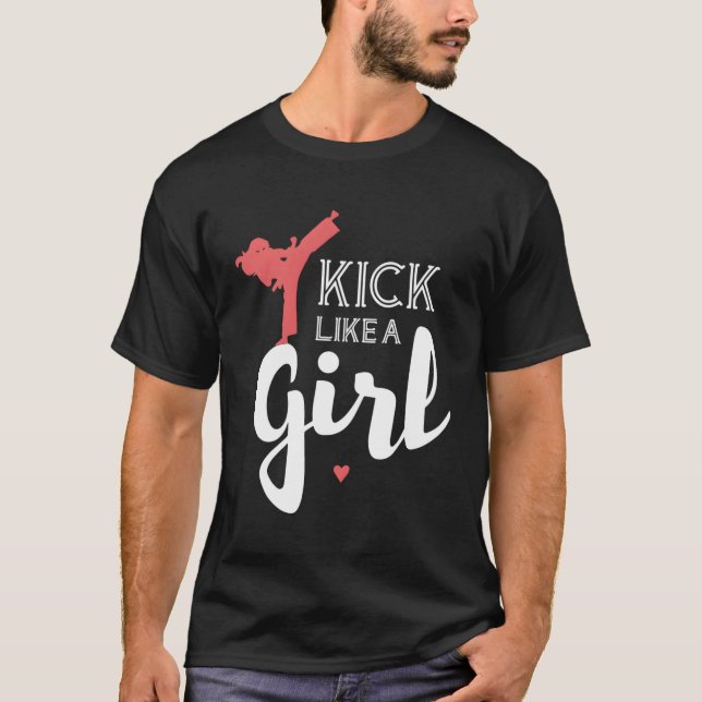 Kick as a Karate Fight Sport T Shirt (Framsida)