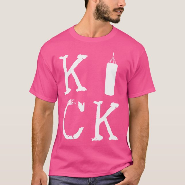 Kick Boxing Kickboxer Bag Combat Sports Kickboxing T Shirt (Framsida)