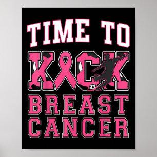 Kick Breast Cancer Awareness Rosa Ribbon Bo Poster