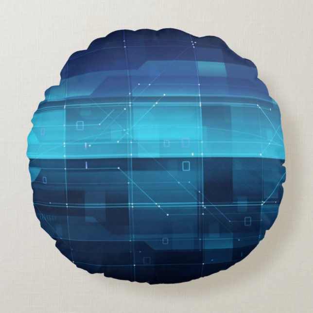 Kick - digital bakgrund för tech rund kudde (Framsidan)