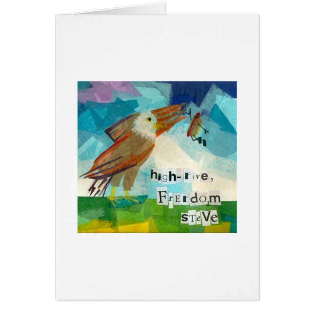Kick fem, frihet Steve Hälsningskort (Framsidan)