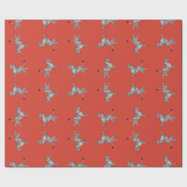 Kick fem zebror i rött presentpapper