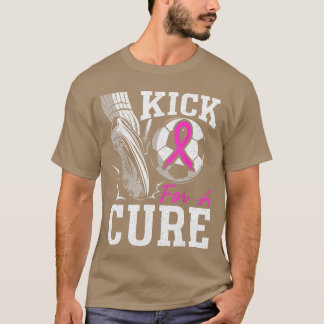 Kick for A Cure Breast Cancer Awareness Pink Ribbo T Shirt