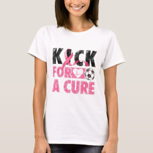 Kick for a Cure Breast Cancer Awareness Rosa Ribbo T Shirt