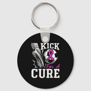 Kick For A Cure Bröstcancer Medvetenhet Rosa Band Nyckelring