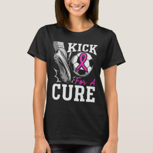 Kick For A Cure Bröstcancer Medvetenhet Rosa Band T Shirt