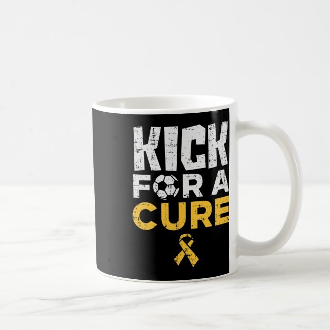 Kick For A Cure Fotboll Barncancer Medvetenhet  Kaffemugg (Höger)