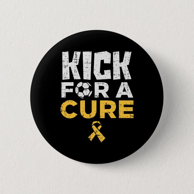 Kick For A Cure Fotboll Barncancer Medvetenhet  Knapp (Framsida)