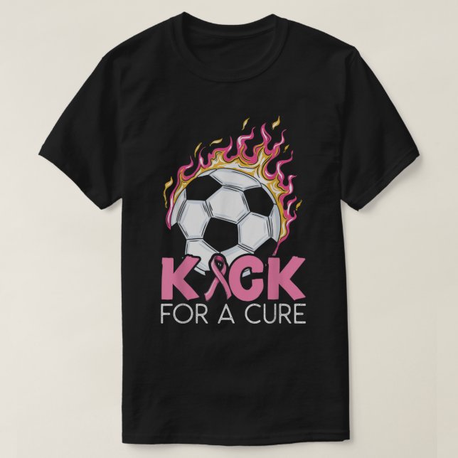 Kick for a cure Soccer Player Breast Cancer Awaren T Shirt (Design framsida)