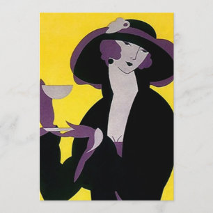 Kick för inbjudningar för Tea för vintageart