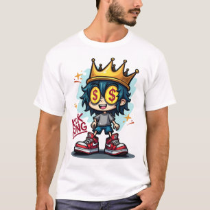 Kick Kung Sneakerhead Tecknad Graffiti Shirt T