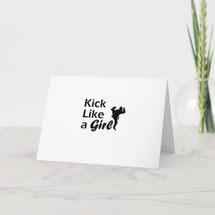 Kick like a Girl Karate Tae Kwon Do Martial Arts Helgkort
