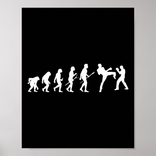 Kick Mma Kickboxing Boxer Boxing Human Evolution S Poster (Framsidan)