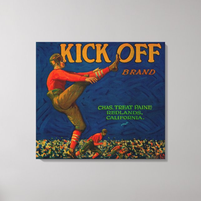 Kick Off Orange LabelRedlands, CA Canvastryck (Framsida)