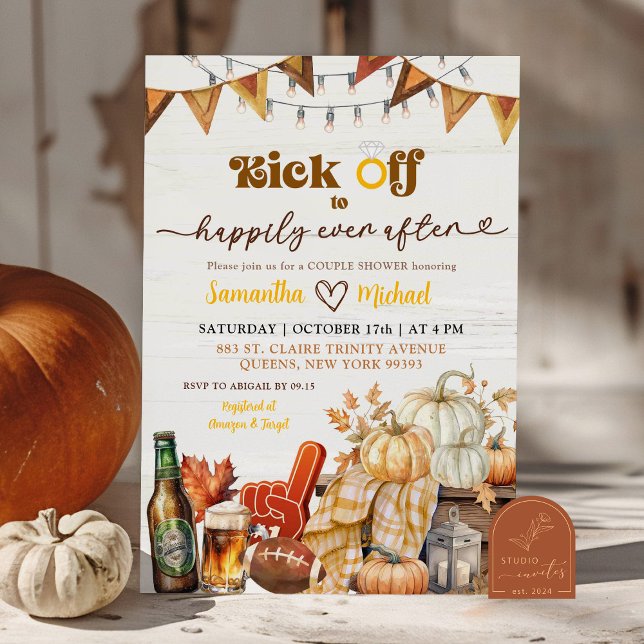 Kick Off Pumpkin Footballs Par Shower Inbjudningar (Skapare uppladdad)