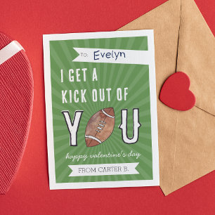 Kick out from You Football Classroom Valentine Car Inbjudningar