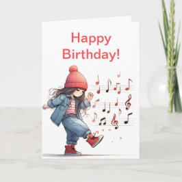 KICK SÅNG LITTLE GIRL S BIRTHDAY-KORT KORT